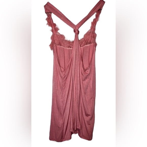 Deb Y2K Rose Pink Flower Jewels Bling Ruffles Racerback Tank Top Women’s Small - Picture 3 of 10